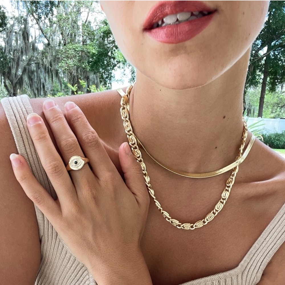 Pretty Bird 14k Gold Plate Snake Chain Necklace - Picture 3 of 3